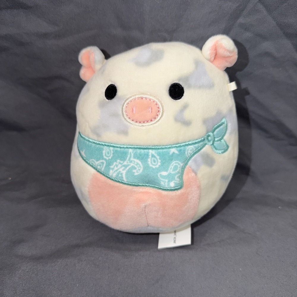 Squishmallow ROSIE Spotted Pig Bandana 5" Easter Barnyard Kellytoy